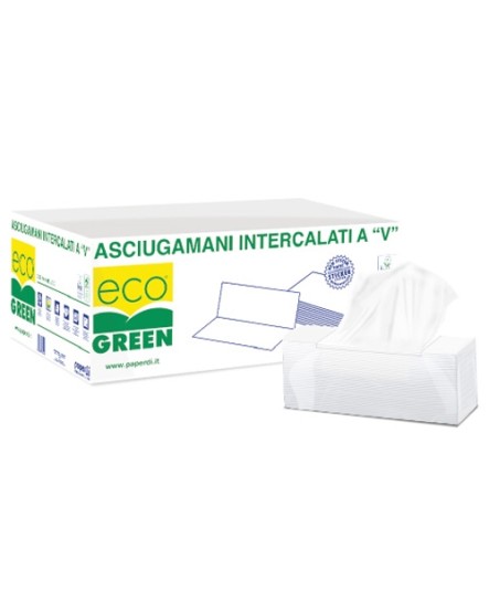 ASCIUGAMANO INTERFOGLIATO  " V "  ecogreen 2v (5000pz) 20conf