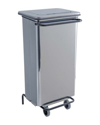 CONTENITORE MOBILE A PEDALE INOX BRILL.110 LT.